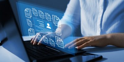 istockphoto-1354388102-170667a Software for security, searching and managing corporate files and employee information.Corporate data management system and document management system with employee privacy.Employee confidentiality.